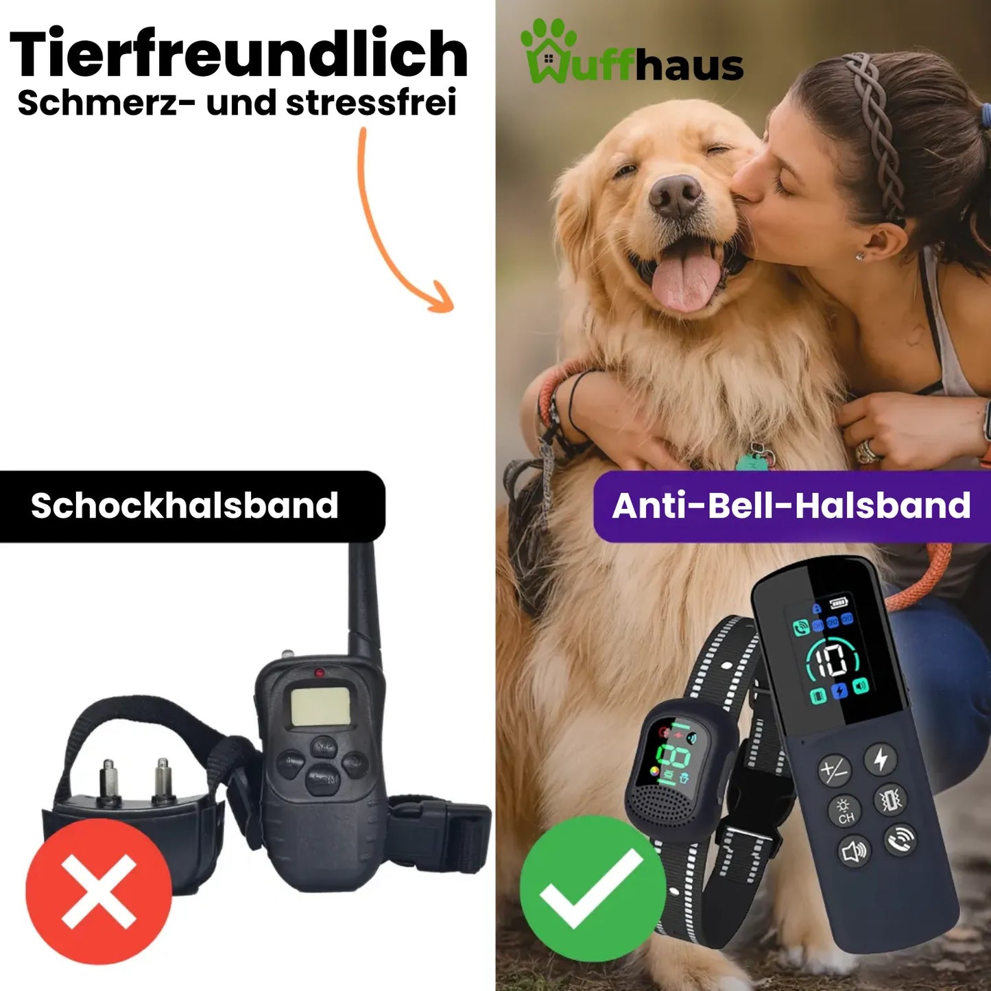 Dog Training Pro | Wasserdichtes, wiederaufladbares Trainingshalsband für jeden Hund