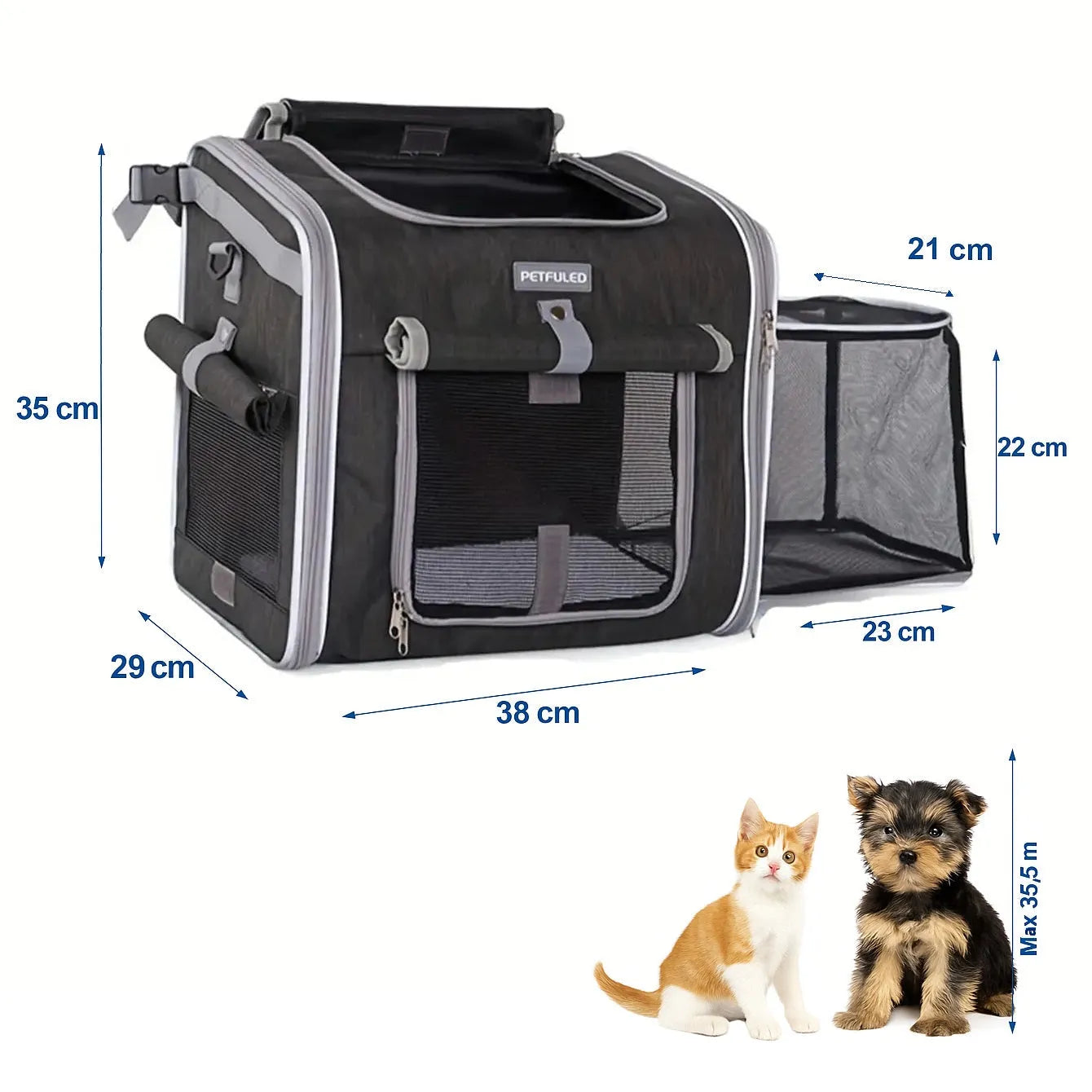 Hunde- & Katzenrucksack | Fahrradrucksack für kleine bis mittelgroße Haustiere