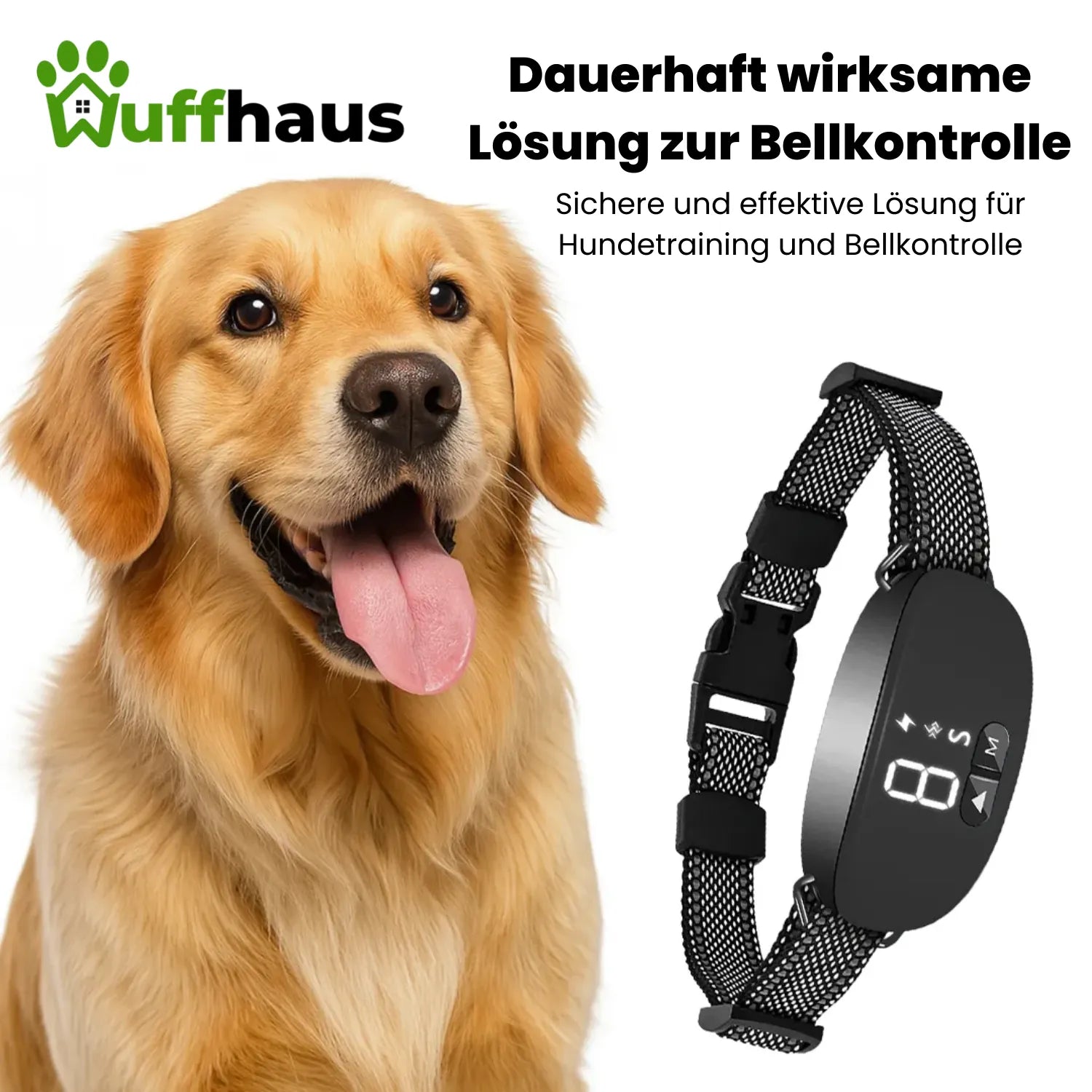 Antibellhalsband | Intelligentes, wiederaufladbares Hundehalsband mit einstellbarer Empfindlichkeit