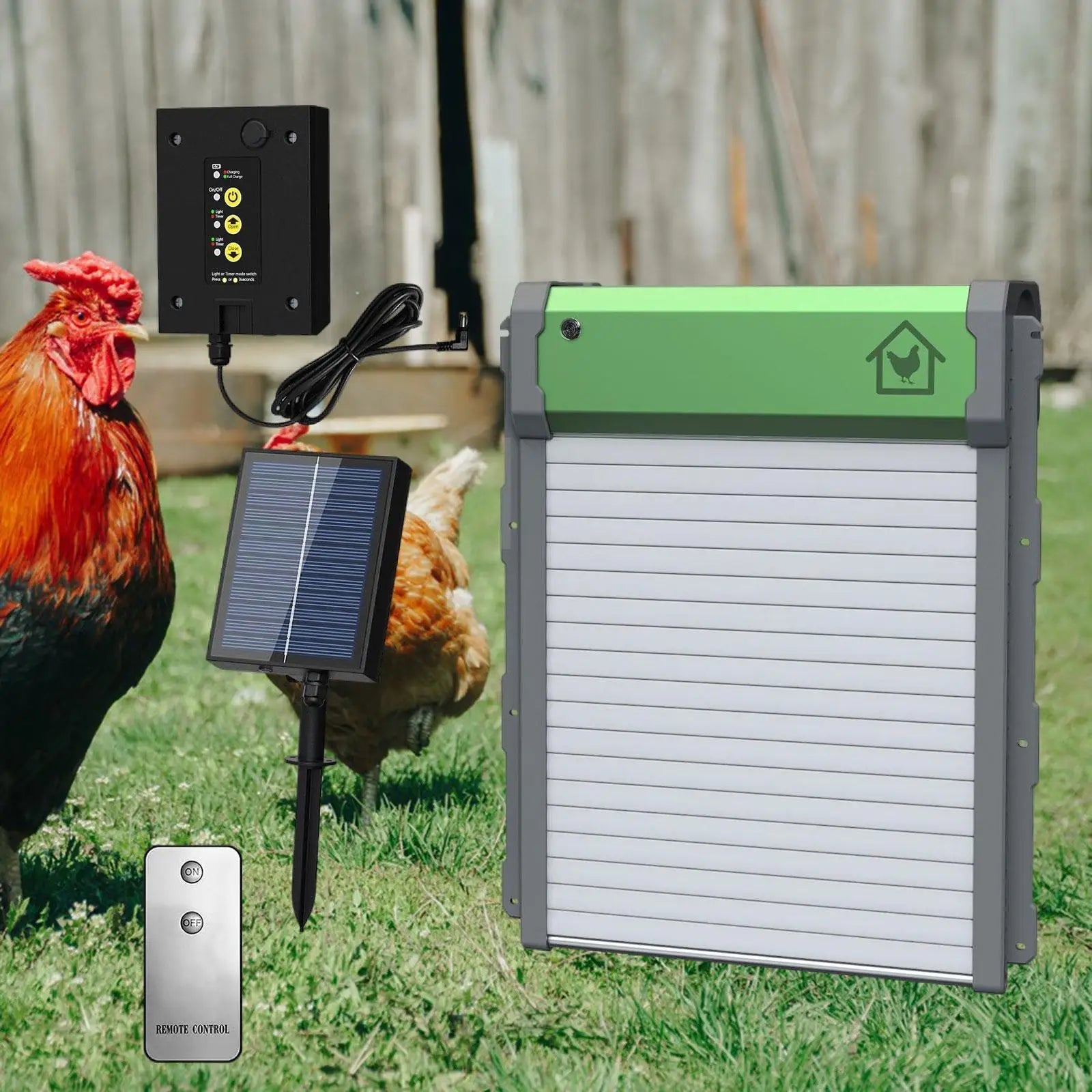 AutoHatch Guard | Automatische Hühnertür mit Fernbedienung und Lichtsensor