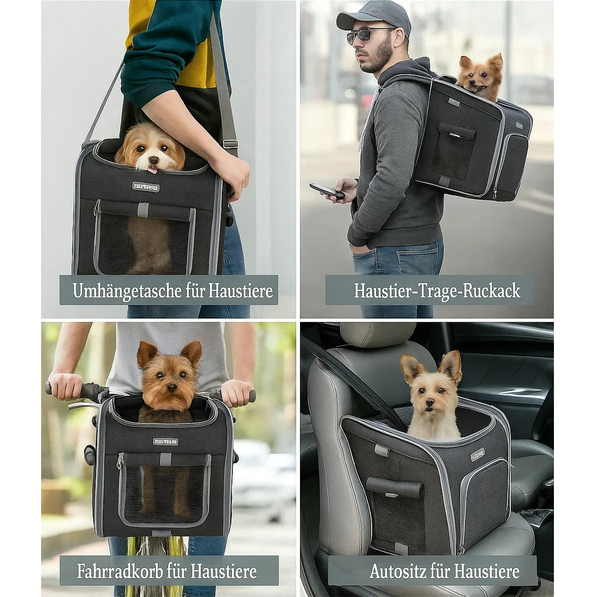 Entdeckungsreise | Bequemer Hunderucksack und Fahrradtasche