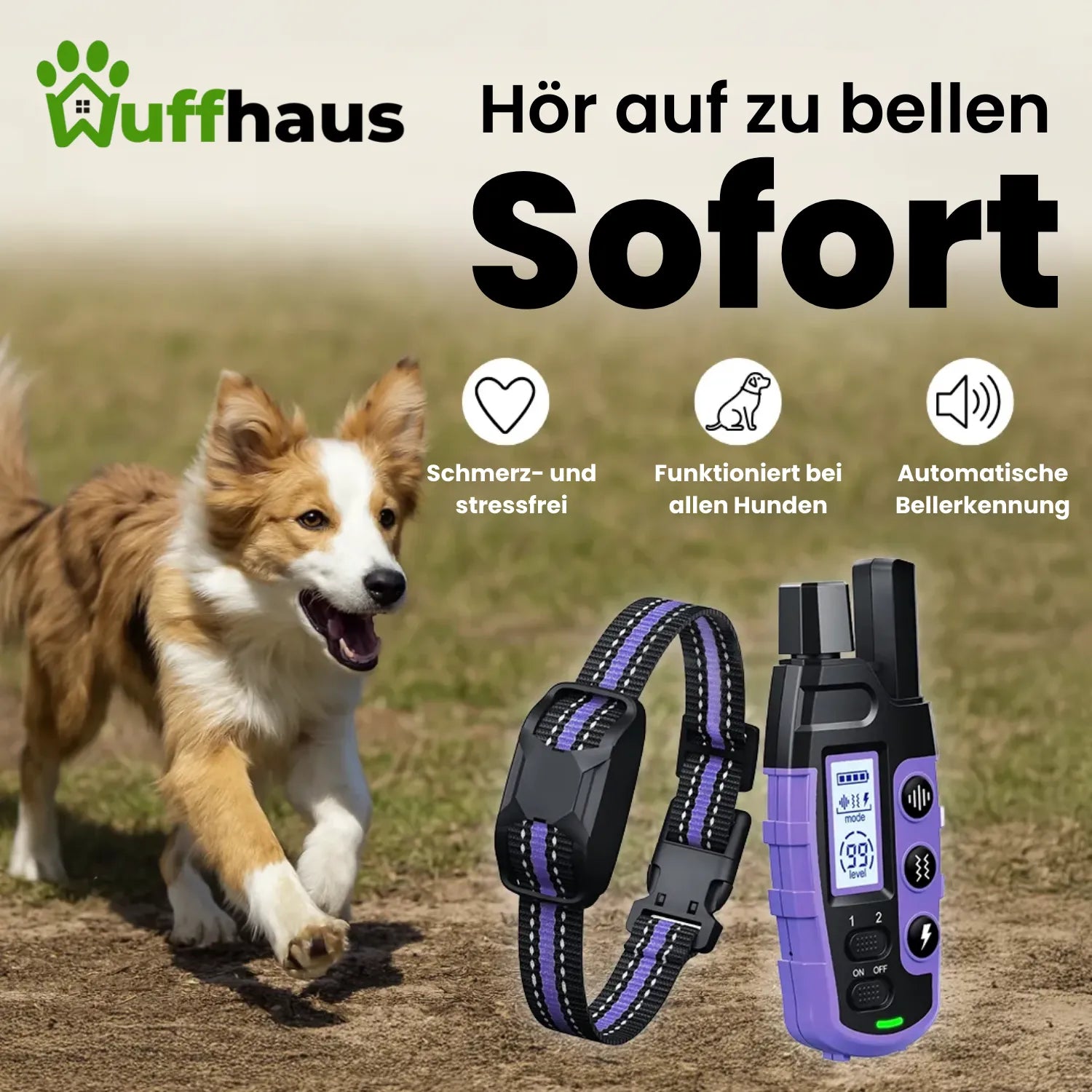 FidoTrainer Pro | Wiederaufladbares, wasserdichtes Hundetrainingshalsband mit Fernbedienung