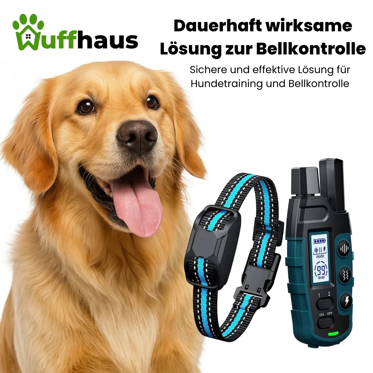 FidoTrainer Pro | Wiederaufladbares, wasserdichtes Hundetrainingshalsband mit Fernbedienung