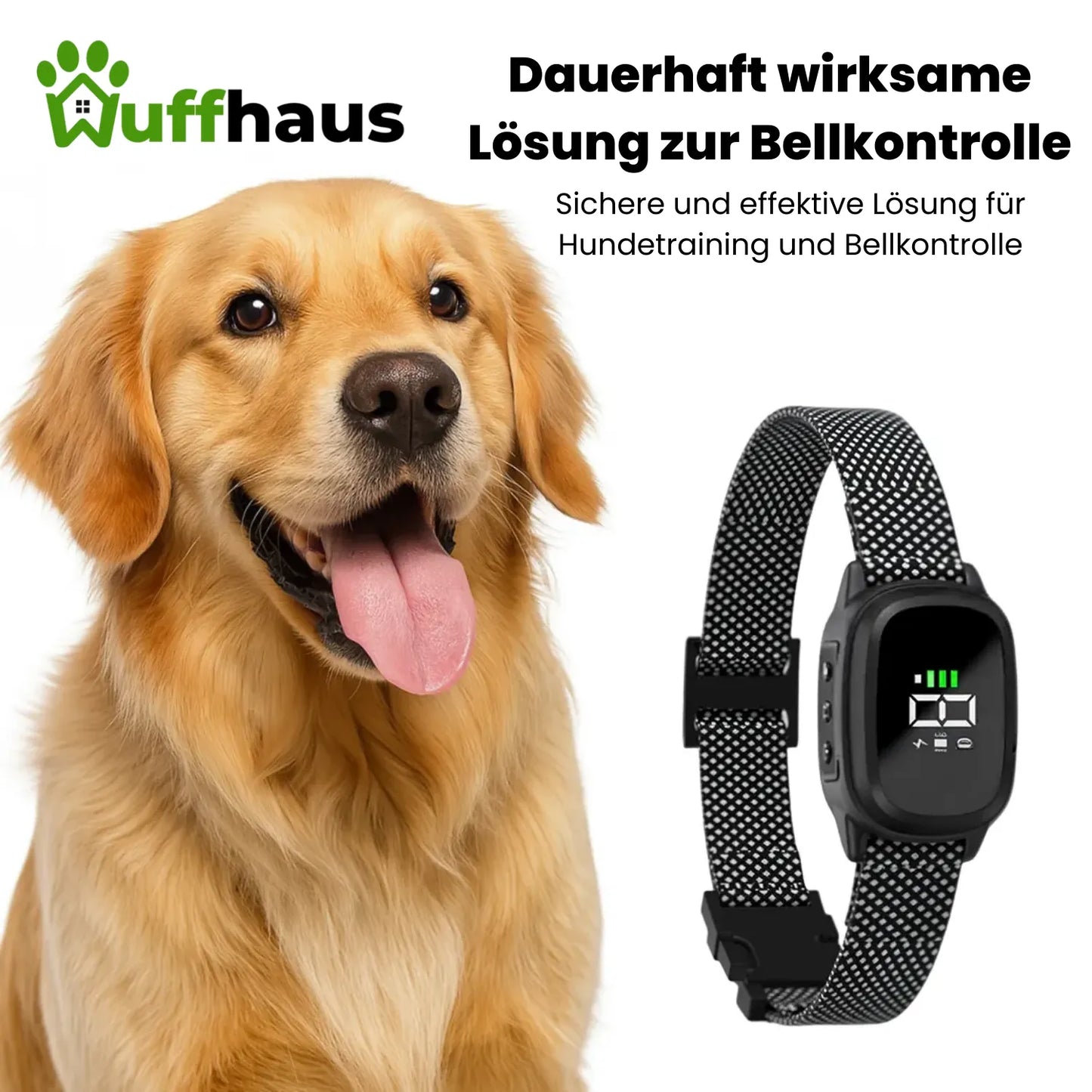 Flüsterhalsband | Automatisches Anti-Bell-Halsband mit wiederaufladbarer Schockfunktion