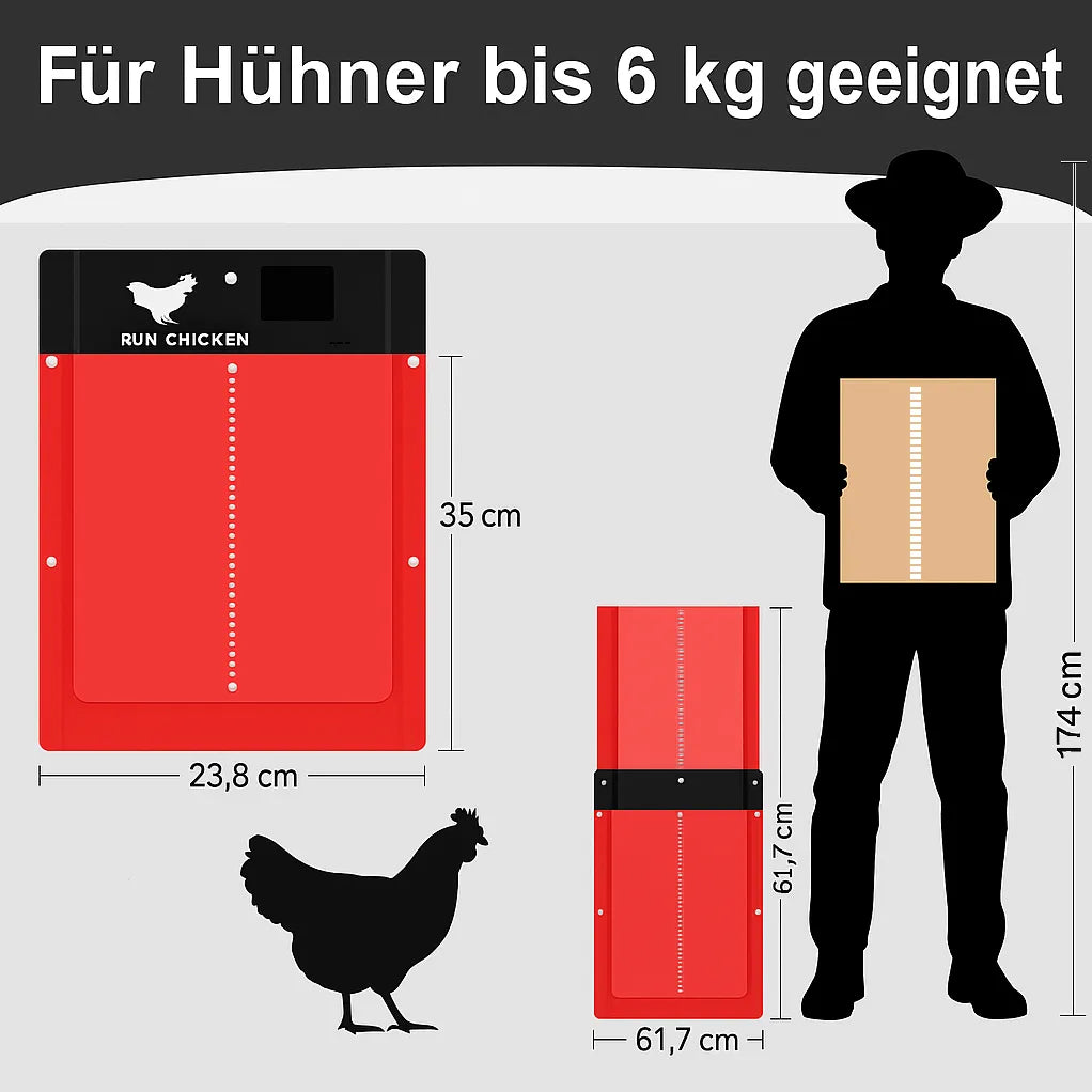 Hühnerklappe automatisch mit Lichtsensor für Hühnerstall | Greta