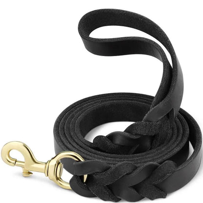 Hundeleine aus Leder | Robuste Lederleine mit bequemem Griff