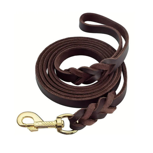 Hundeleine aus Leder | Robuste Lederleine mit bequemem Griff