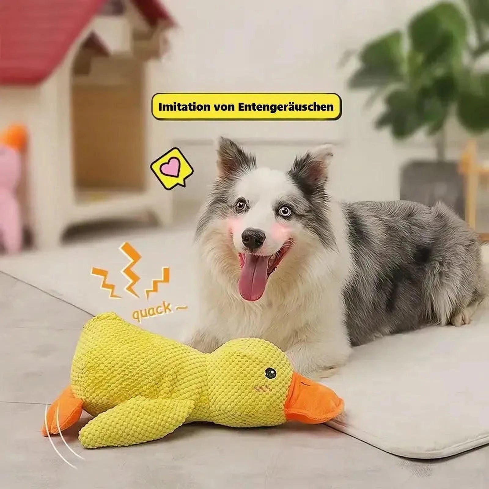 Hundespielzeug Ente | Kau- und Quietschtier gegen Langeweile & Angst