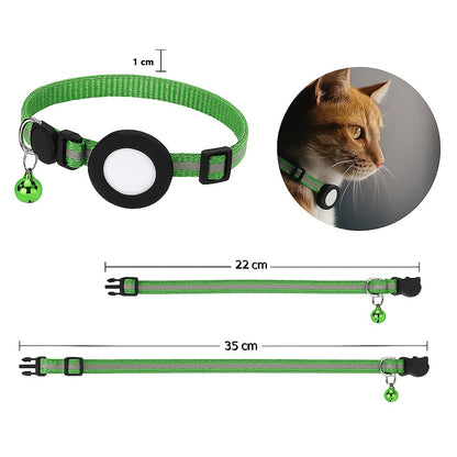SafeSpurr Halsband | Reflektierendes Katzenhalsband mit AirTag-Halter