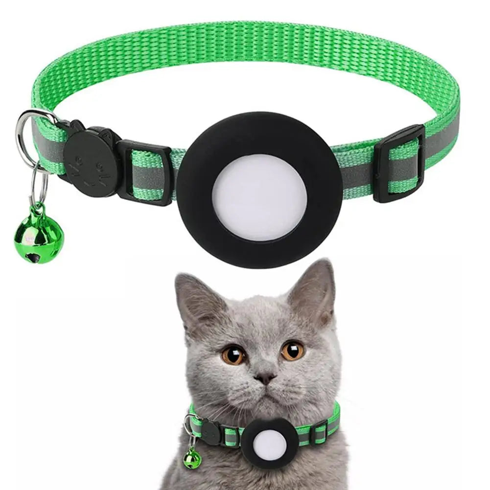SafeSpurr Halsband | Reflektierendes Katzenhalsband mit AirTag-Halter