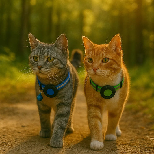 SafeSpurr Halsband | Reflektierendes Katzenhalsband mit AirTag-Halter