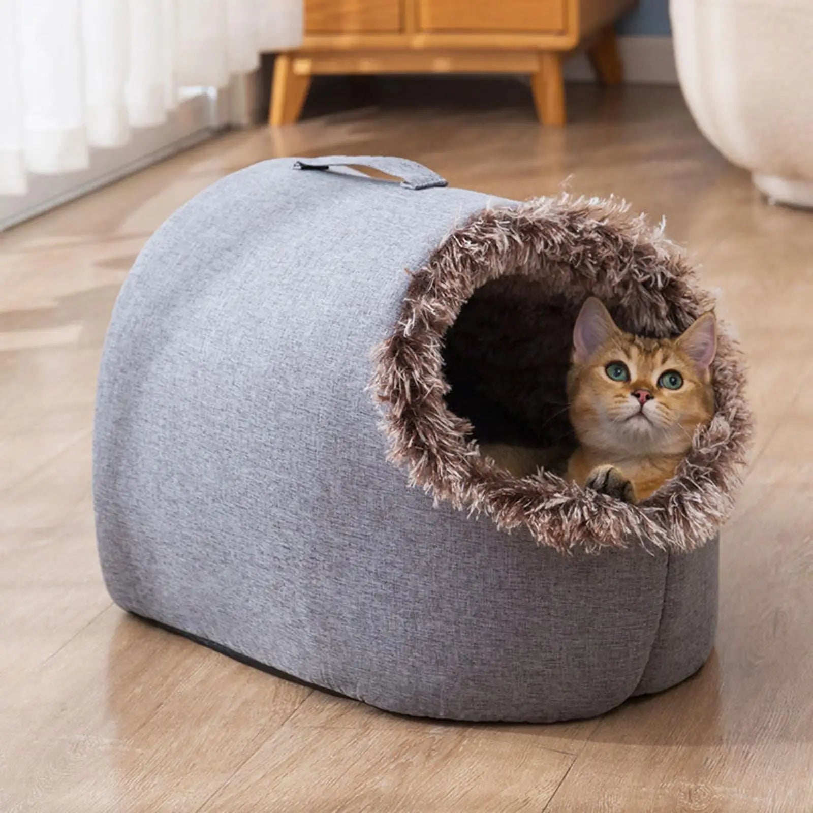 SnuggleNest | Warmes und gemütliches Katzenbett, das überall passt