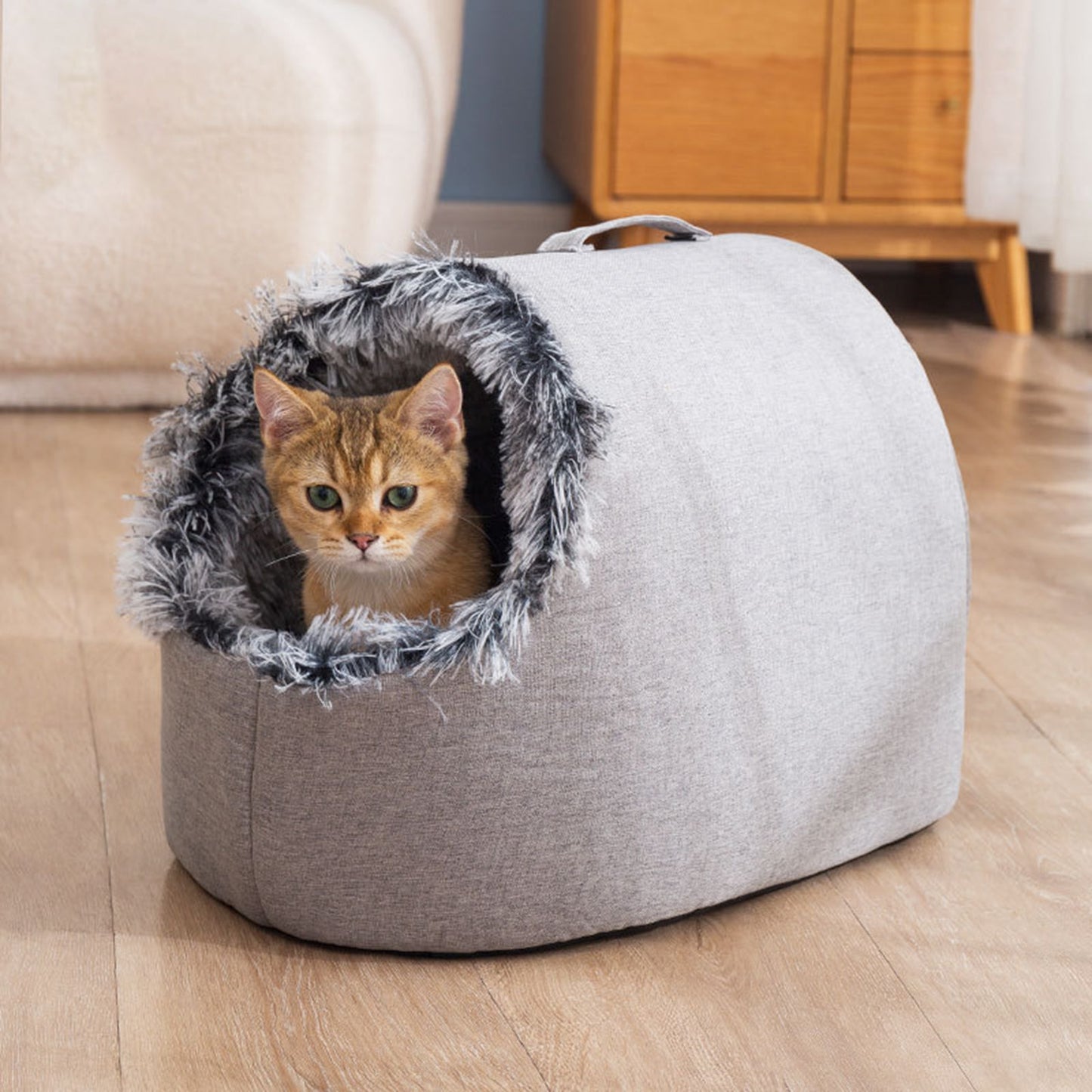 SnuggleNest | Warmes und gemütliches Katzenbett, das überall passt