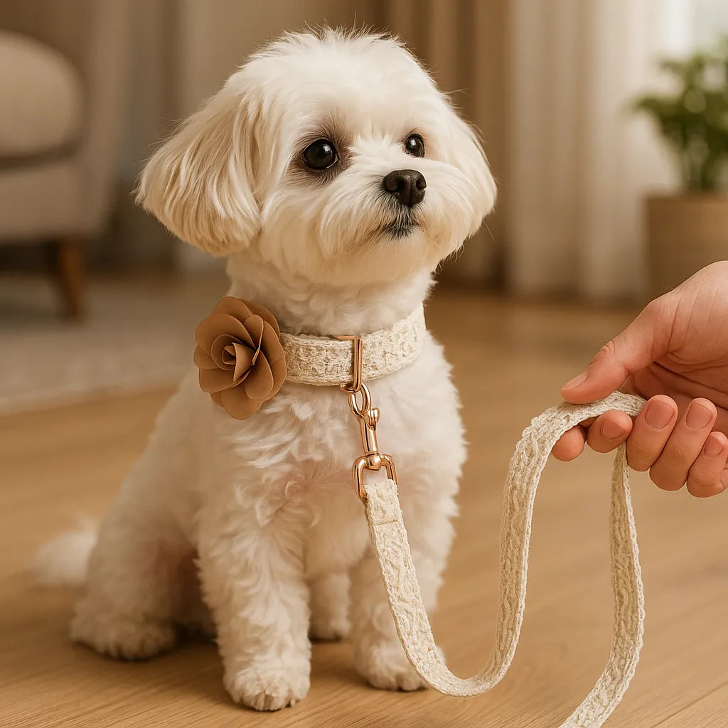 Velore | Luxuriöses, verstellbares Hundehalsband- und Leinenset mit stilvollem Design
